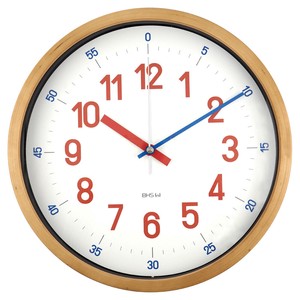 BAUHAUS Fonts Wall Clock Reross Quadratic Red
