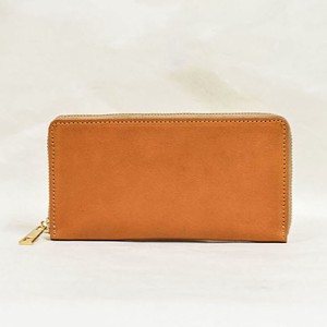 Long Wallet Cattle Leather Round Fastener Ladies' M Men's Made in Japan