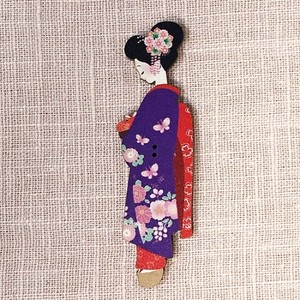 フランス製 木製ボタン 日本図柄【舞妓さん】