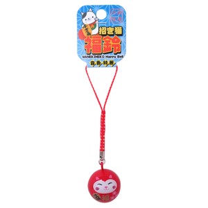 Phone Strap Red Beckoning Cat Japanese Sundries