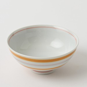 オリジナル　波佐見焼　Fライン　小茶碗　オレンジ　手描き　日本製
