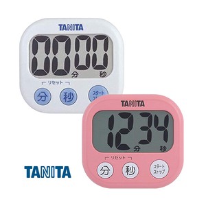 【特価品】タニタ　TD-384 WH でか見えタイマー　ホワイト・ピンク