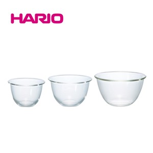 『HARIO』耐熱ガラス製ボウル 3個セット MXPN-3704（ハリオ）