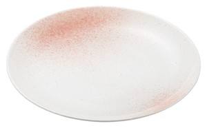 白玉粉引ピンク吹深型尺二皿（ビュッフェスタイル）【日本製　磁器】