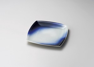 蒼空角皿（大）【日本製　陶器】