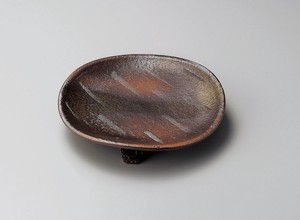 備前風高台7.0皿【日本製　陶器】