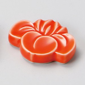菖蒲 橙 箸置(【日本製　美濃焼】