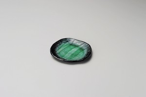 エメラルドグリーン小皿【日本製　陶器】