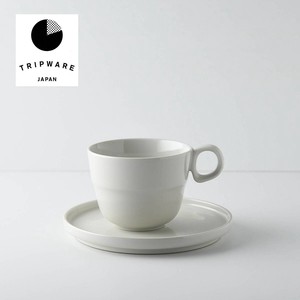 TRIP WARE コーヒーカップ&ソーサー80+130 白釉[日本製/美濃焼/洋食器/リサイクル食器]
