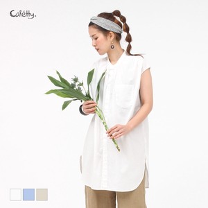 Button Shirt/Blouse cafetty French Sleeve