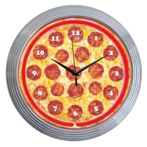 NEON CLOCK SINGLE【PIZZA】ピザ ネオン 時計 アメリカン雑貨