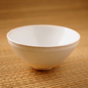 白粉引　平形抹茶碗　美濃焼（日本製）
