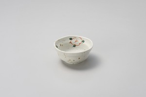 白イラボ赤絵花3.6小鉢【日本製　磁器】