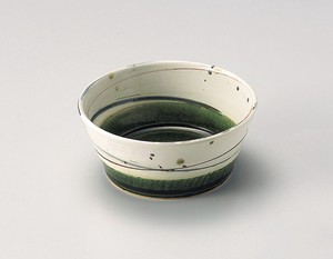 織部乱線切立鉢中【日本製　陶器】