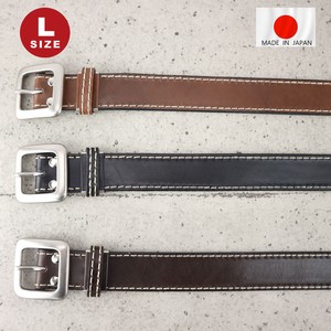 Belt Cattle Leather Stitch M Made in Japan
