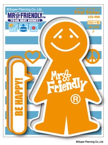 Mr.Friendly ステッカー 橙 オレンジ ミスターフレンドリー ステッカー LCS988 キャラクター 2020新作