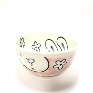 Mino ware Donburi Bowl Flower Rabbit Pottery Made in Japan