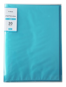 File Plastic Sleeve B-Mate Clear Book 20P Blue Folder Clear