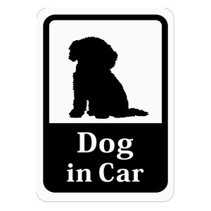 Dog in Car 「トイプードル」 車用ステッカー (マグネット)