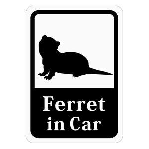 Ferret in Car 「フェレット」 車用ステッカー (マグネット)