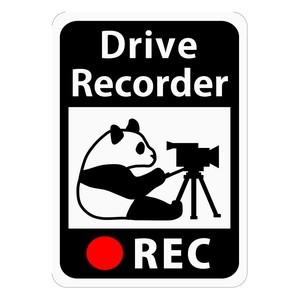 ドライブレコーダー搭載ステッカー「パンダとビデオカメラ」 (マグネット)