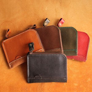 L字開閉ZIP式ミニ財布　前ポケットにもすっぽりカジュアルウォレット　日本製 革製品 全5色