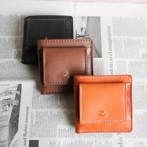 紙幣もカードも分けられる二つ折り財布　外側にBOX型小銭入で多収納　日本製 革製品 全5色