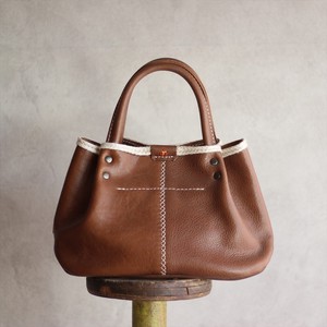 ぷっくりパンプキン型ハンドバッグ　サッと持ち出せる小ぶりSサイズ 日本製 革製品 全5色