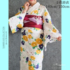Kids' Yukata/Jinbei Floral Pattern