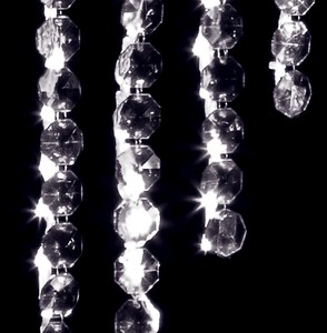 アクリルシャンデリアカーブカーテンライト（ホワイト)　【クリスマス】【イルミネーション】