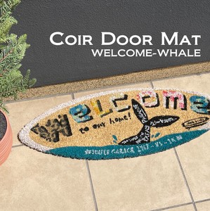 【ドアマット】コイヤーマット［サーフボード （WELCOME-WHALE）］＜アメリカン雑貨＞SURF