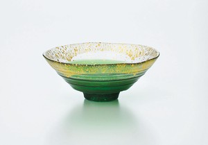 金箔鉢　金箔鉢（緑溜）【日本製　ハンドメイド　ガラス】