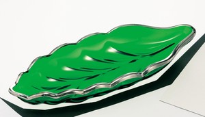 常盤緑　葉形皿プラチナ（小）【日本製　ハンドメイド　ガラス】