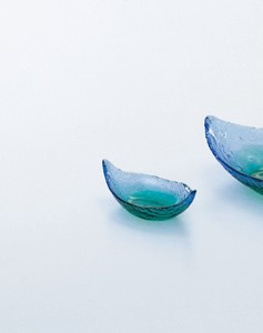 珊瑚の海　舟型ちょこ【日本製　ハンドメイド　ガラス】