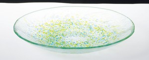 いろしずく　麺皿（緑）【日本製　ハンドメイド　ガラス】