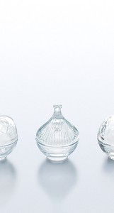 花かざり　アミューズボックス（オニオン形）　【中国製　ハンドメイド　ガラス】