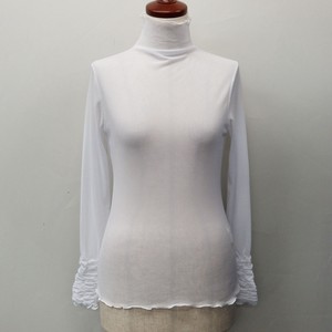 T-shirt Plain Color Tops Shirring Ladies' Cut-and-sew
