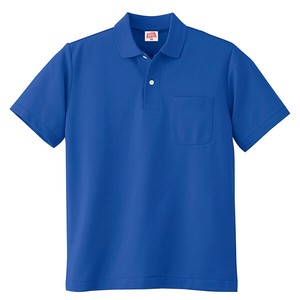 100　ヘビーウェイト　半袖ポロシャツ(ポケット付き)　Rブルー