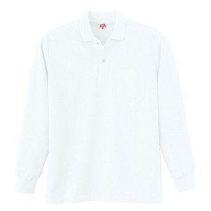 200　ヘビーウェイト　長袖ポロシャツ(ポケット付き)　ホワイト