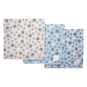 Gauze Handkerchief Clover Japanese Pattern Made in Japan