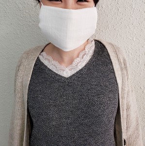 日本製 ゴムとガーゼタオルで縫わずにできる簡易マスク　ホワイト