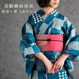 Kimono/Yukata Set Gradation Cotton Linen 2-pcs