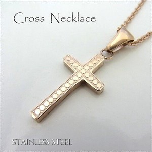 ステンレス ネックレス クロス 十字架 ピンクゴールドレディース メンズ アクセサリー