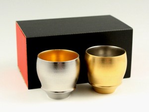 【有田焼 匠の蔵】 金閣・銀閣　ペア(丸)SAKE GLASS(日本酒グラス)