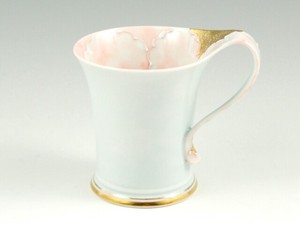 金ピンク牡丹流転型　マグカップ
