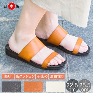 【即納】ダブルベルト サンダル 日本製 ローヒール 柔らかインソール / 靴 レディースシューズ 婦人靴