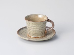 手造りウノフコーヒー碗・皿 【日本製    陶器】