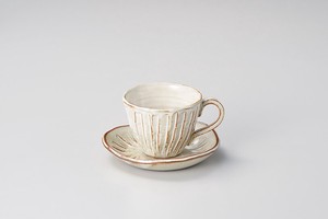 白均窯十草コーヒー碗皿 【日本製    陶器】
