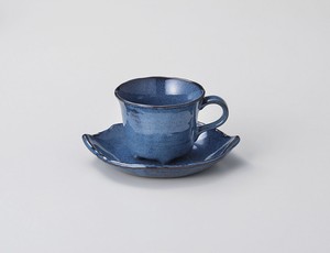 なまこ木葉コーヒー碗 【日本製    陶器】