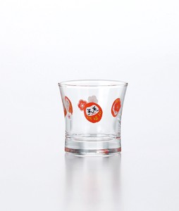 酒杯  杯（だるま柄）【日本製　ガラス製】